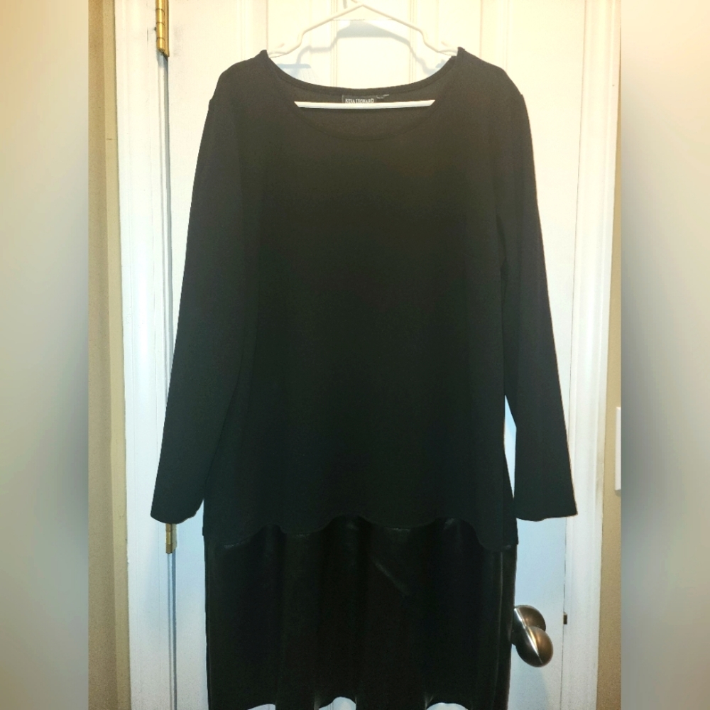 Nina Leonard Dress with Faux Leather Skirt 3X